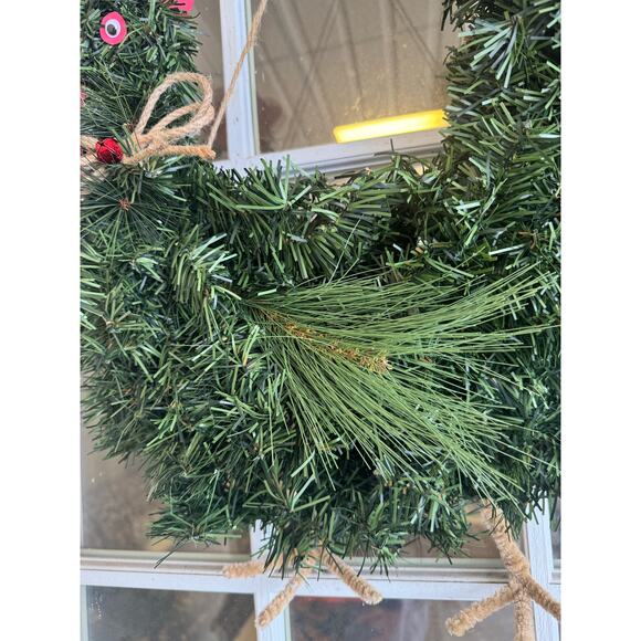 Pine Chicken Wreath, Rooster Wreath, Winter Home Decoration, Christmas Gift Idea - Picture 4 of 7